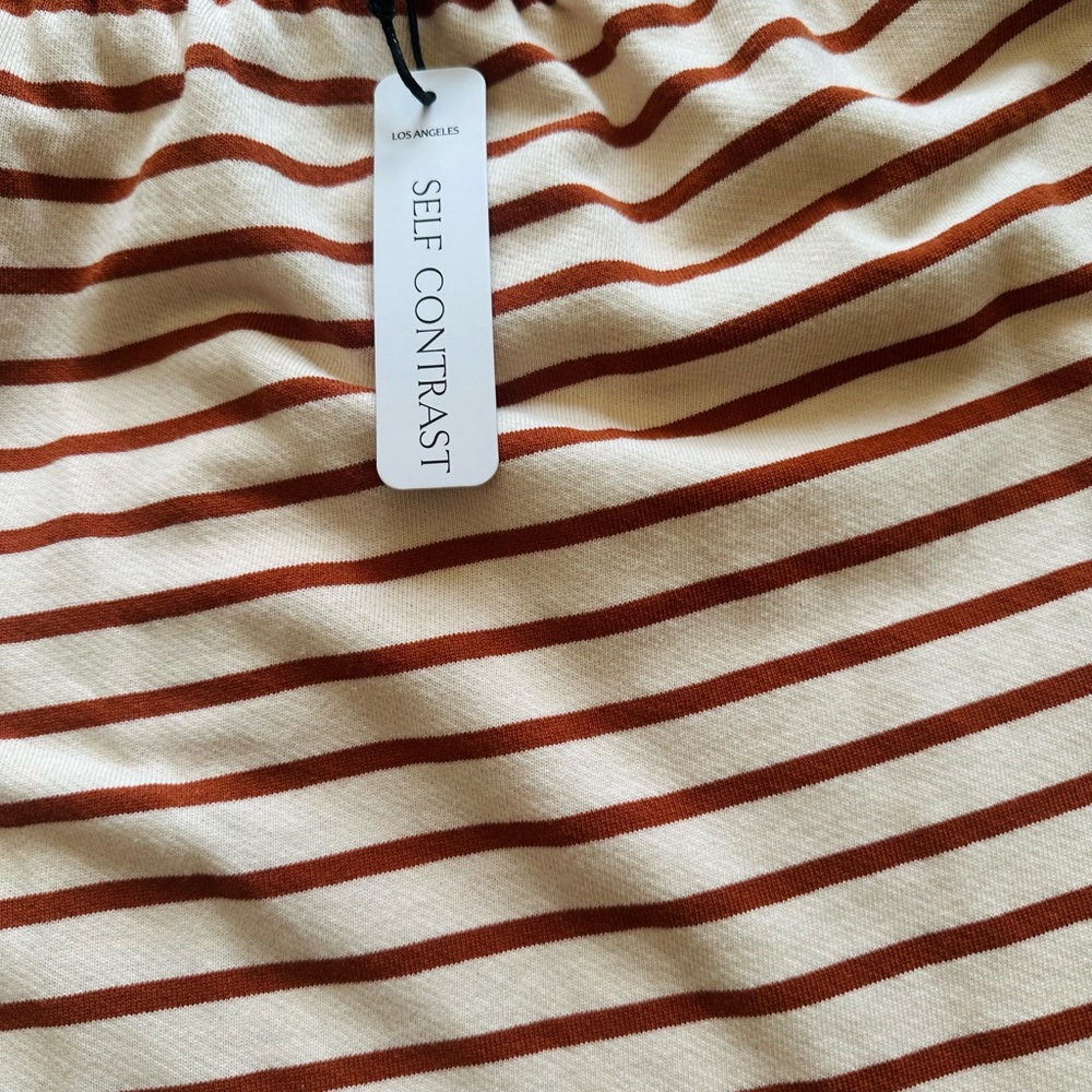 NWT Self Contrast Striped Cream and Rust Women's Skirt for Anthropologie. - Picture 3 of 3
